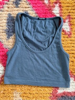 Talentless cropped gray tank top